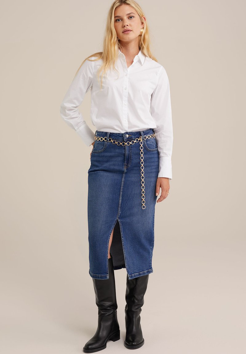 WE Fashion Jeansrok donkerblauw