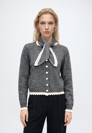 YAS, YASMILLIE SCARF CARDIGAN  - Жилетка - medium grey melange
