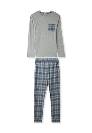 Terranova SET CON TASCHINO E QUADRETTATI - Pigiama - grigio medio melange