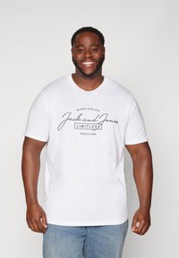 Jack & Jones JJFERRIS TEE CREW NECK 7 PACK - T-shirt med print - black/navy/white/black/kombugreen