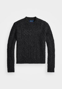 ARAN KNIT ROLL NECK FLAG SWEATER - Džemper - dark granite heather