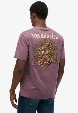 Superdry & Co, TATTOO - T-shirt print - blackened purple