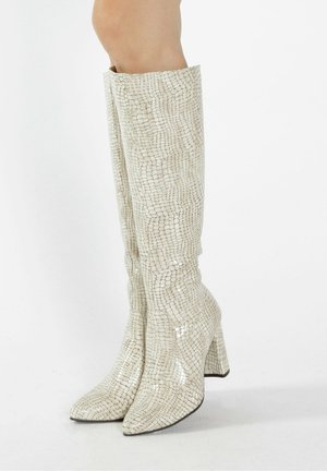 Stiefel - beige schlange