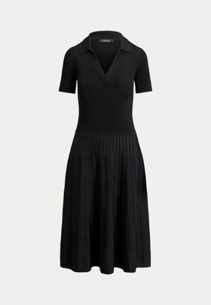 Lauren Ralph Lauren, RIB KNIT SHORT SLEEVE SWEATER DRESS - Abito in maglia - black