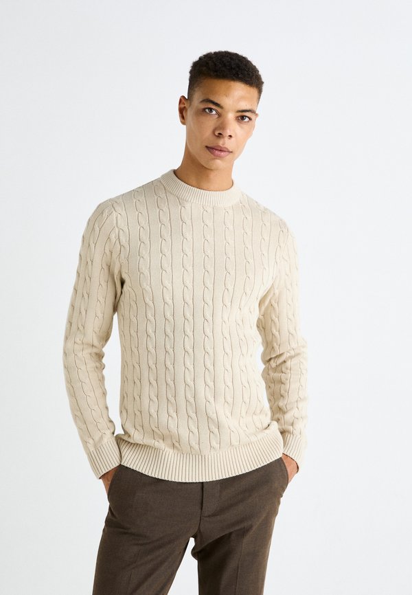 SLHRYAN STRUCTURE CREW NECK - Jumper - oatmeal