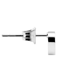Orecchino a clip in argento con design circolare, caratterizzato da una superficie liscia e sinuosa e da un supporto dritto sul retro per un fissaggio sicuro.