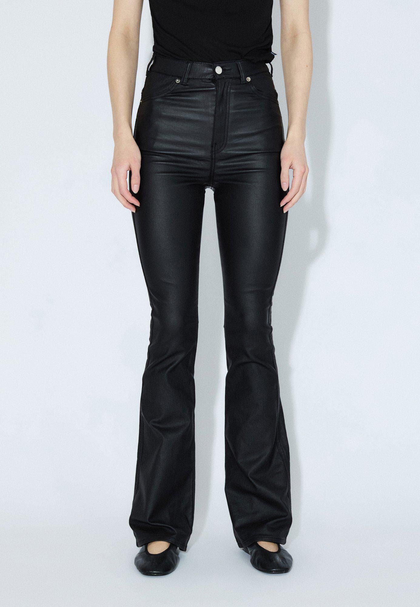 coating black flare denim bolan風 Dr.Denim MOXY HIGH FLARE - Flared Jeans - black metal/black