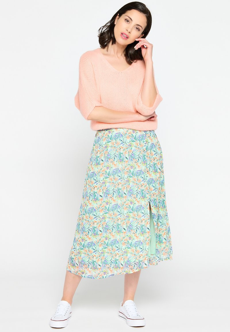 Damen Jeansröcke | LolaLiza FLOWER Faltenrock green/mint - VC41987 Damen Jeansröcke | LolaLiza FLOWER Faltenrock green/mint - VC41987