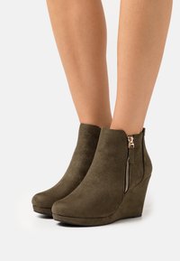 Anna Field Wide Fit Botines de tacón - khaki