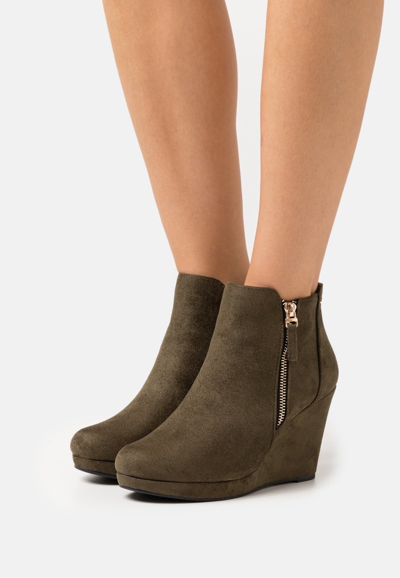 Anna Field Wide Fit Botines de tacón - khaki