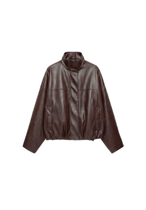 PULL&BEAR, Veste en similicuir - dark brown