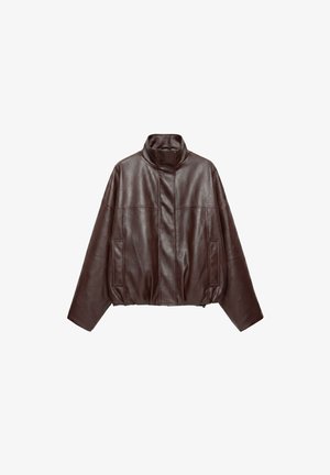 PULL&BEAR, Veste en similicuir - dark brown