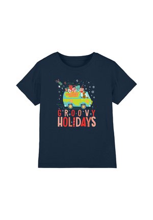 Cotton Soul, SCOOBY DOO! GOOVY HOLIDAYS CHRISTMAS UNISEX - Print T-shirt - dark blue