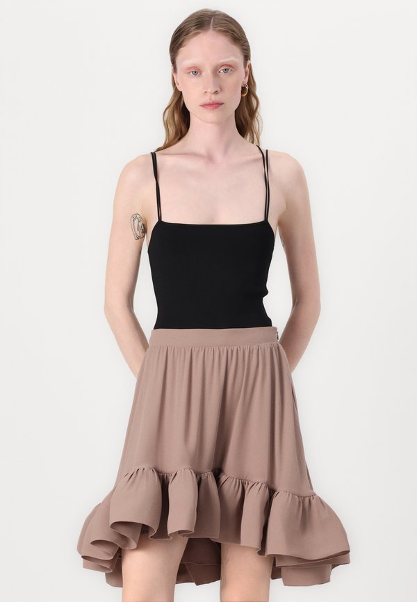 CORI RUFFLED MINI SKIRT - Mini skirt - taupe4