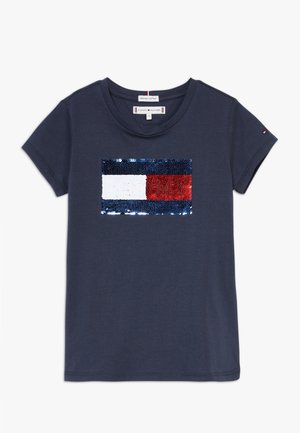FLAG FLIP SEQUINS TEE - T-shirt con stampa - blue