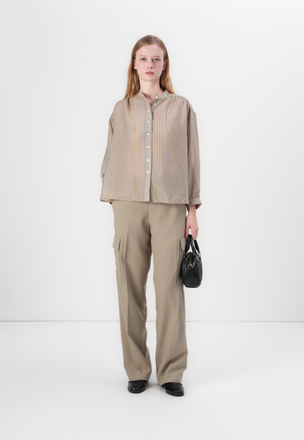 SHEER FASHION SHIRT - Button-down blouse - khaki2