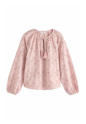 REGULAR FIT TEXTURED FLORAL BRODERIE LONG SLEEVE - Bluse - rose pink