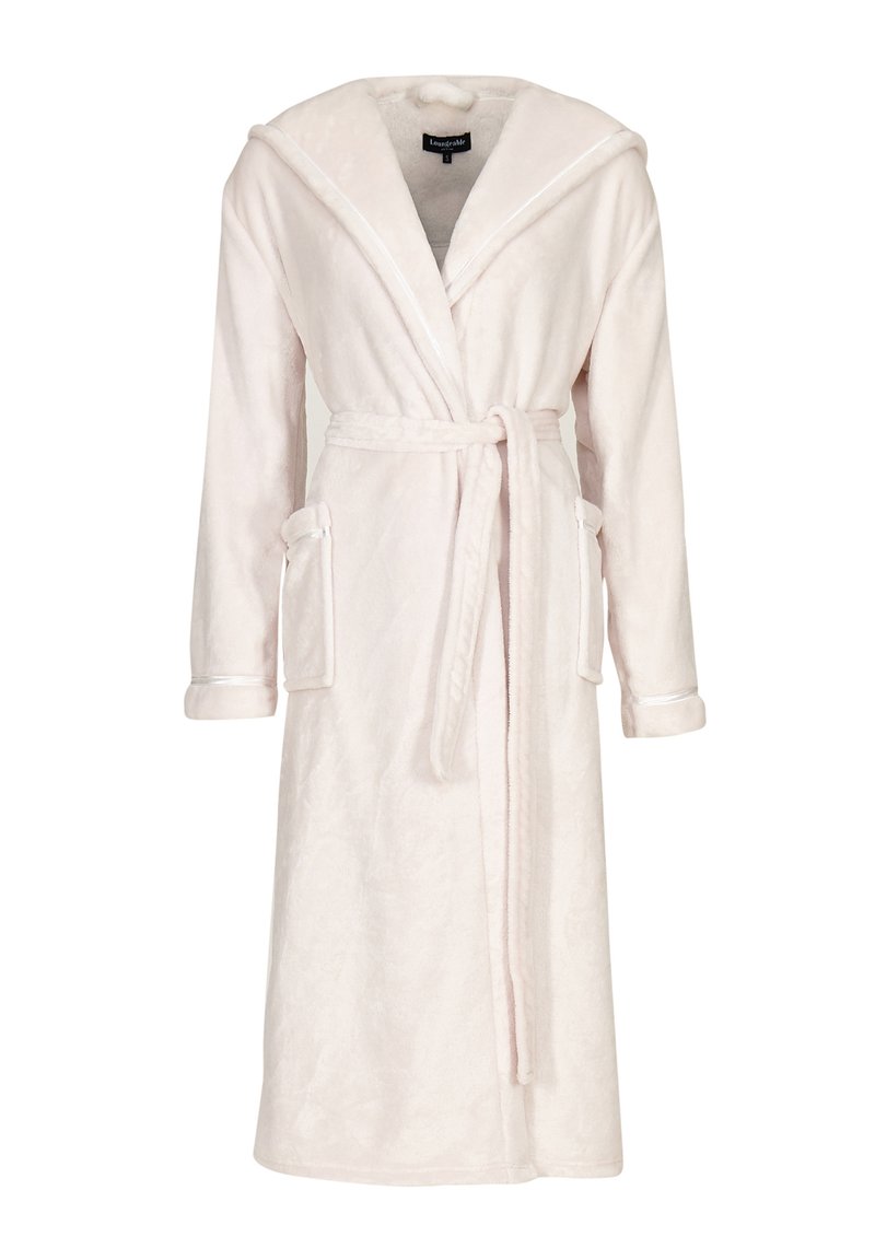 Loungeable HOODED RIBBON TRIM LUXURY - Badjas - cream/wit - Zalando.nl