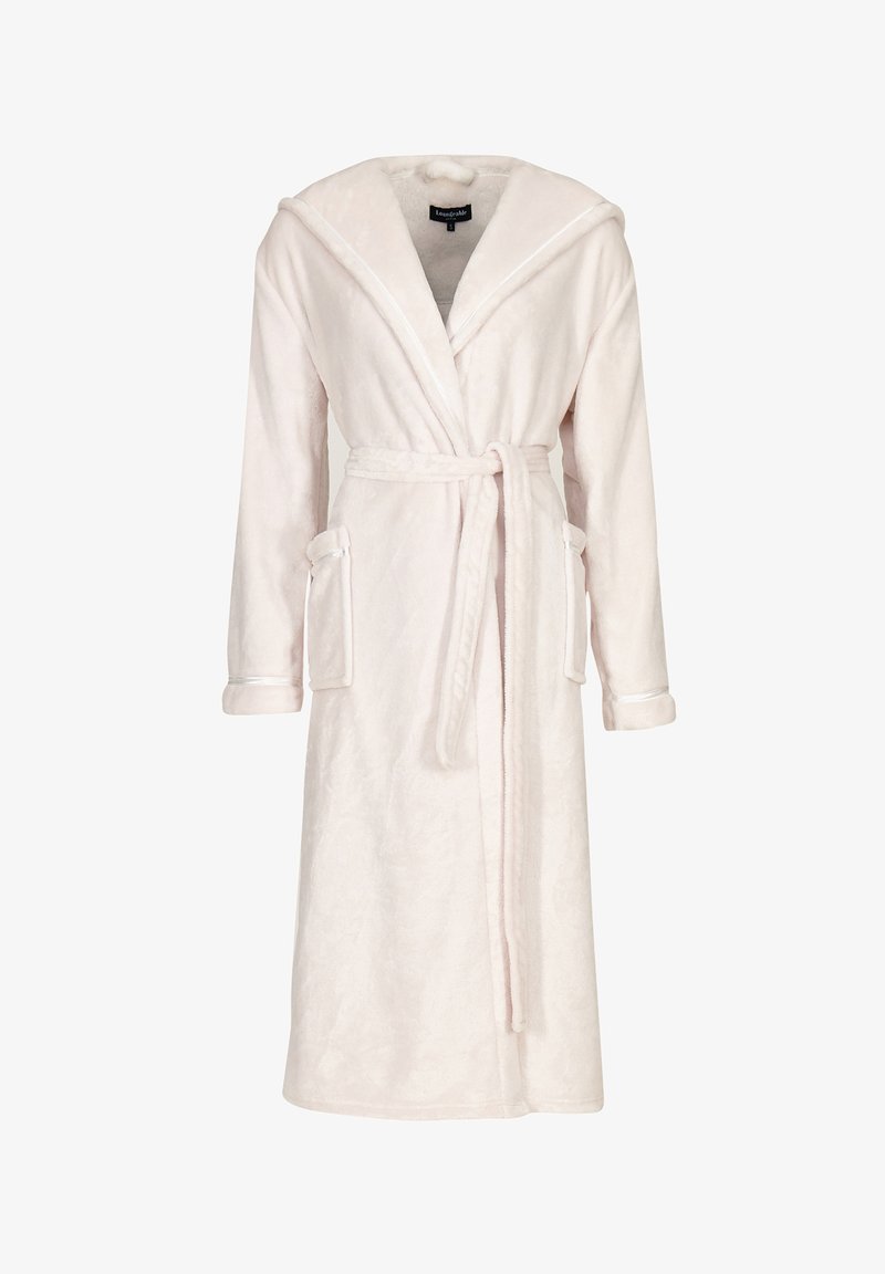 Spp Ribbon Loungeable HOODED RIBBON TRIM LUXURY - Badjas - cream/wit - Zalando.nl