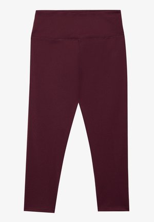 Burgunderfargede leggings med høyt liv, laget av et glatt, elastisk stoff. Har en sømløs design uten eksterne lommer.