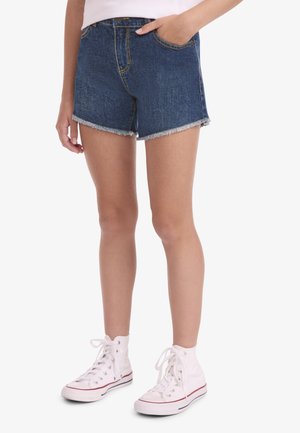 A LINE SHORT - Short en jean - dark-blue denim
