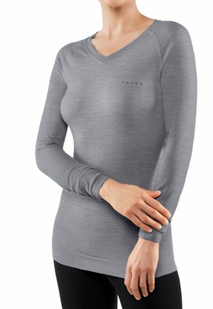 FALKE WOOL-TECH LIGHT V NECK WARM AND COLD TEMPERATURES - Caraco - grey heather
