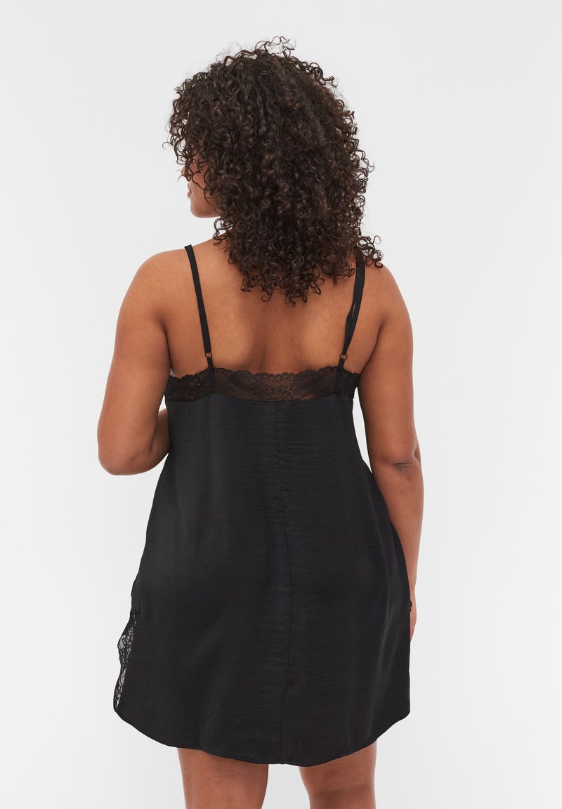 Damen Nachthemden | Devoted By Zizzi MIT SPITZE UND SCHLITZ Nachthemd black/schwarz - SV22889 Damen Nachthemden | Devoted By Zizzi MIT SPITZE UND SCHLITZ Nachthemd black/schwarz - SV22889