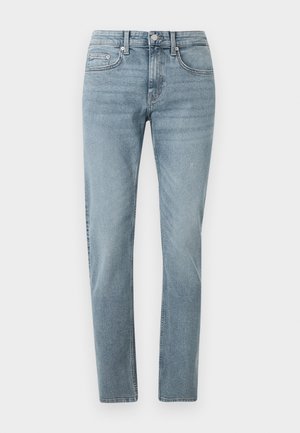 Heledad denime pükste slim fit, viie taskuga disain ja minimaalsed õmblused. Kangas on pehme tekstuuriga ja kergelt pleekinud.