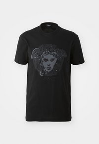 COMPACT PAINTED MEDUSA EMBROIDERY - T-shirt imprimé - black