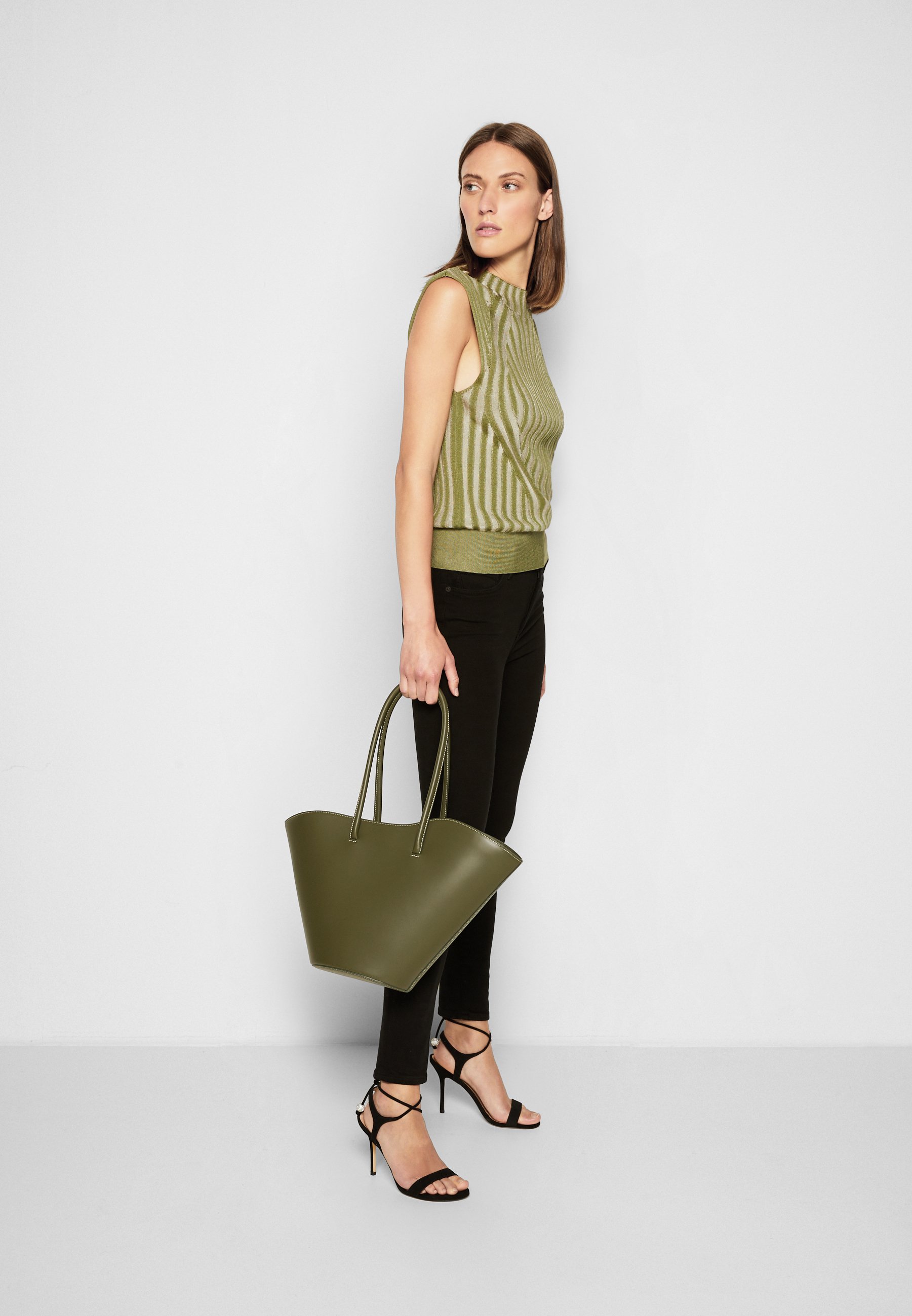 forest green leather bag
