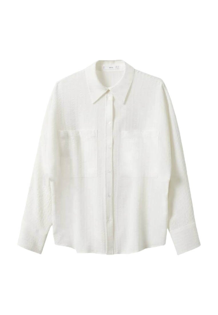 Mango Overhemdblouse crème Mango Overhemdblouse crème