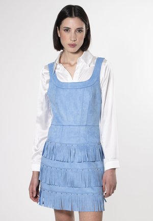 FRINGED - Day dress - azure