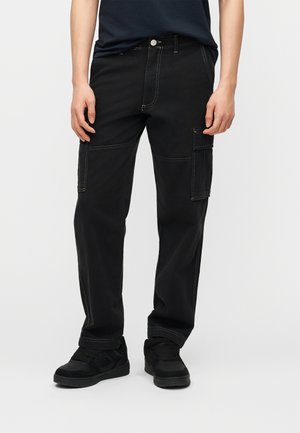 JPSTKARL CONTRAST STITCH - Tiesaus kirpimo džinsai - black