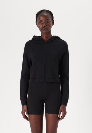FULL ZIP HOODIE ICON COTTON TERRY - Haut de pyjama - black