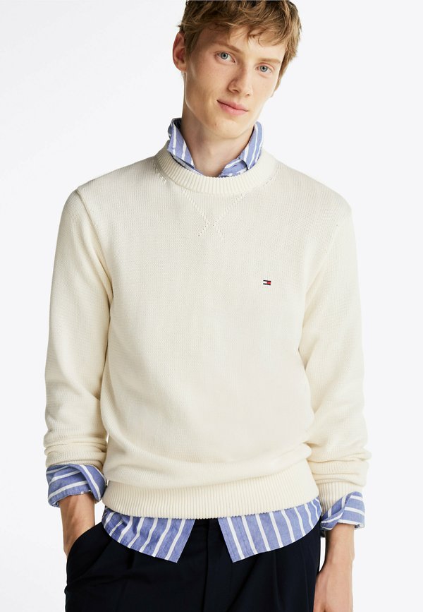 CHUNKY C NECK - Strickpullover - ivory petal