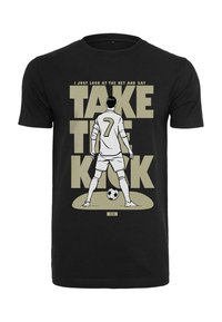 FOOTBALL'S COMING HOME TAKE THE KICK - Tricou cu imprimeu - black