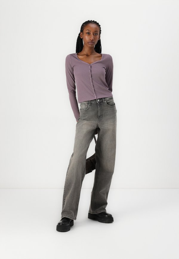 Ribbed Seamless Fabric Button-Through Top - Cardigan - moonscape2