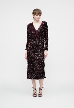 VIFAITH V NECK MIDI DRESS - Kokteiļkleita/ballīšu kleita - fig
