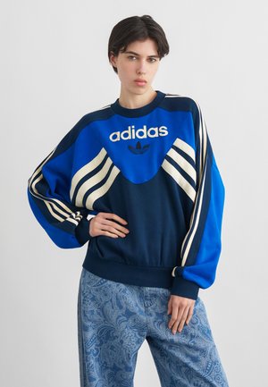 adidas Originals, GRAPHIC CREW - Felpa - bold blue/night indigo