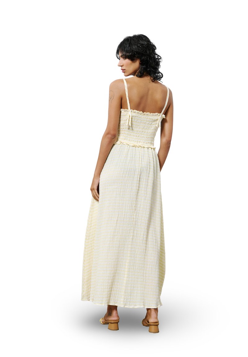Robe Longue Marron Texturée À Manches Évasées | Robes | PLT FR