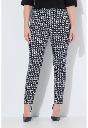 GRAPHIC LEAF PRINT ELASTIC WAIST  - Pantaloni - black