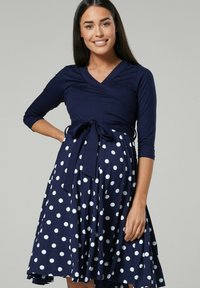 Unselected, navy & navy with dots