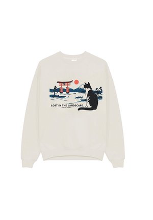 Kaotiko CREW LANDSCAPE UNISEX - Φούτερ - ivory