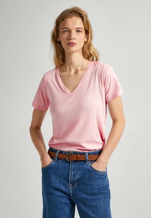 Pepe Jeans LORETTE V NECK - Basic T-shirt - pink