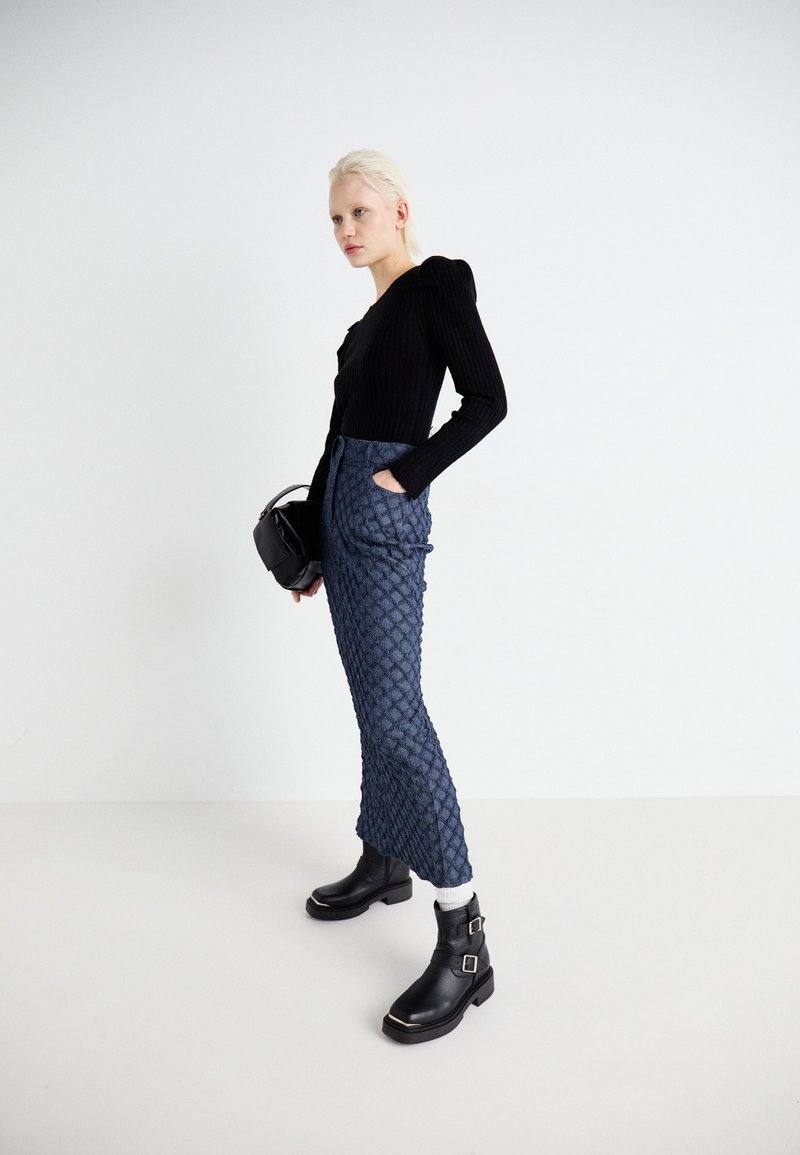 Veste Mi-longue pour Femme Avec Fermeture Tendance épissage Noir Noir