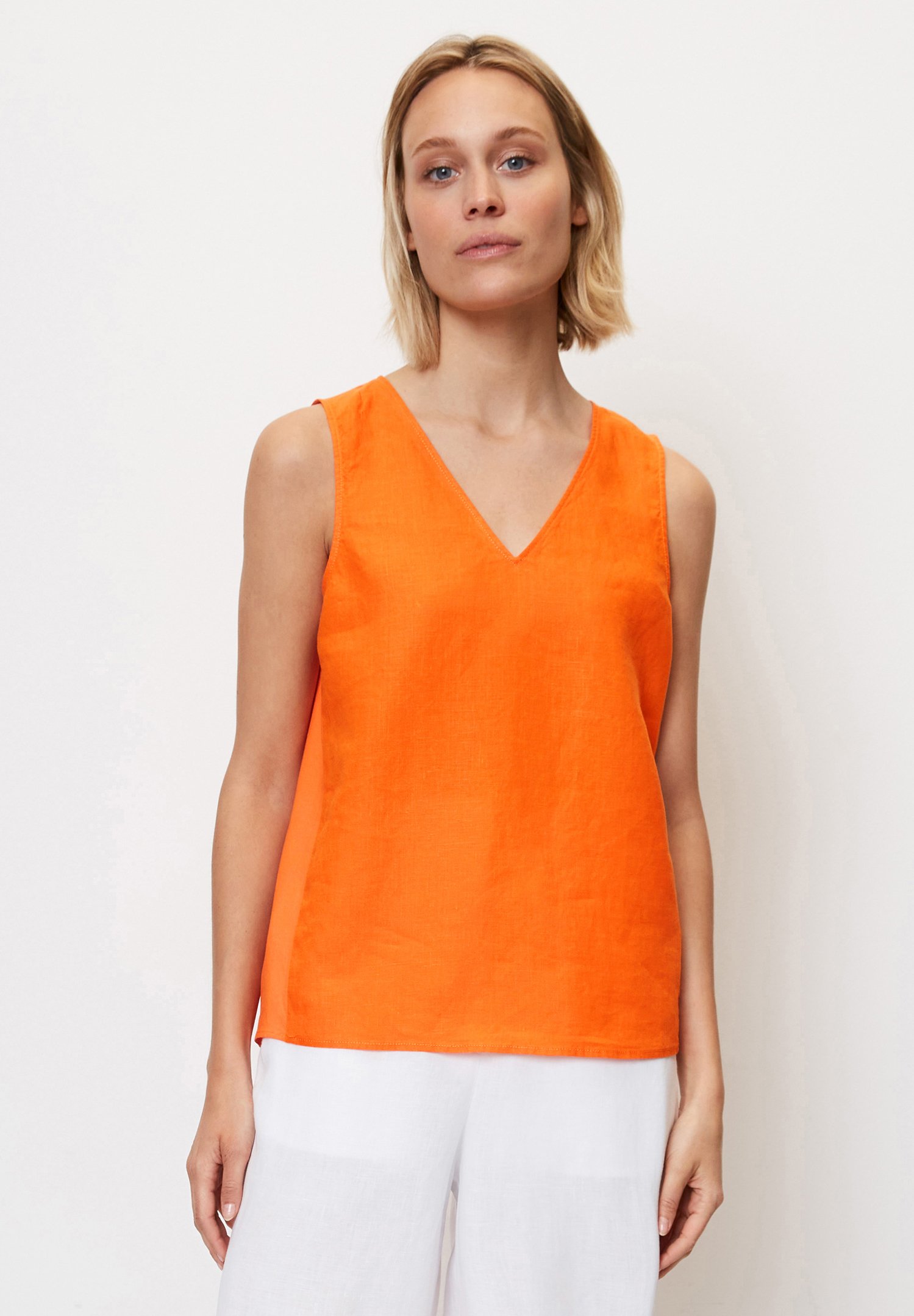 Marc O'Polo - IN MATERIAL-MIX AUS - Blouse - marigold orange
