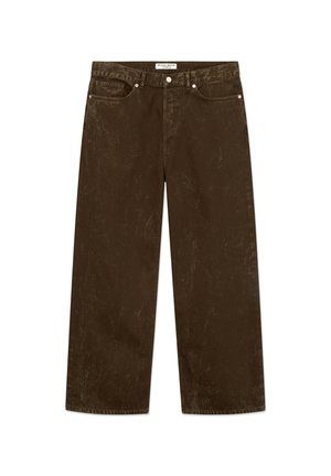 WIDE  - Ravne kavbojke - brown marble