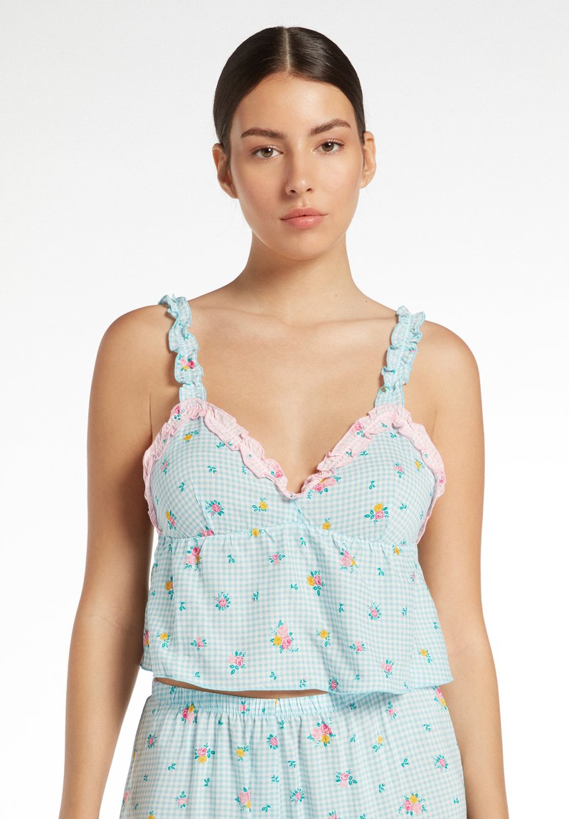 Tezenis CANVAS RUCHED - Top - rose gingham print/mehrfarbig - Zalando.ch