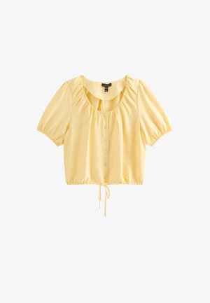 New Look, LIGHT YELLOW BUTTON DRAWSTRING BUBBLE HEM BLOUSE - Blouse - pale yellow