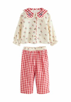 REGULAR FIT - BUTTON THROUGH SET - Pyjama set - red/cream